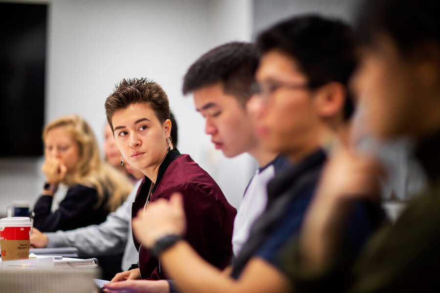 Students in&nbsp;The Chinese Body&nbsp;course sit in the classroom.