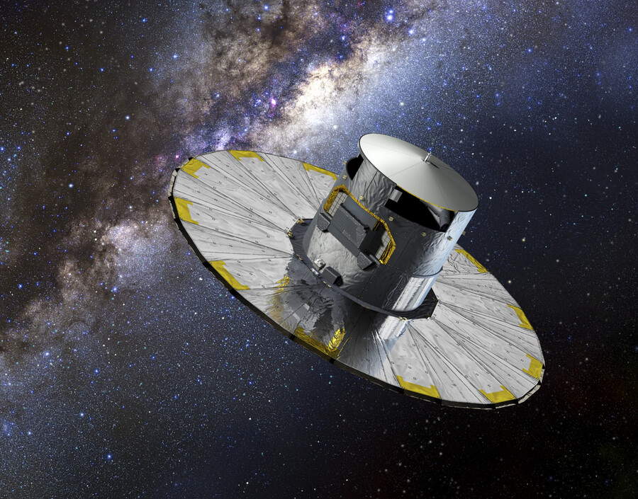 a satellite floating in space