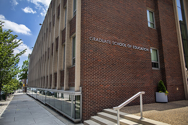 Facade of the Graduate School of Education building in daylight.