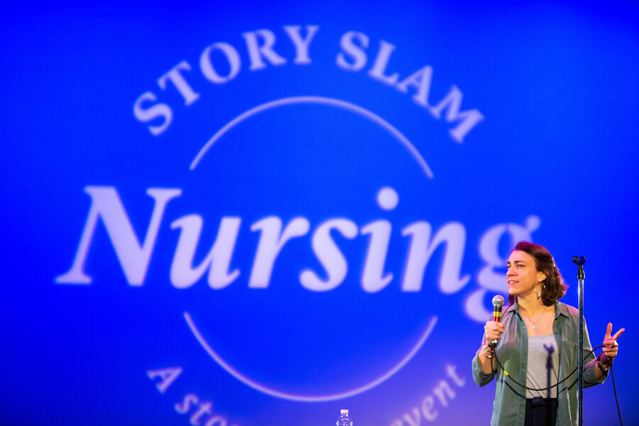 Hanselman during nursing story slam