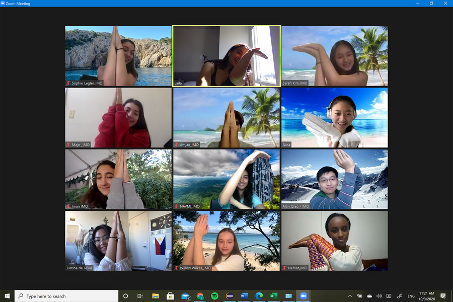 Students of AIS on Zoom call