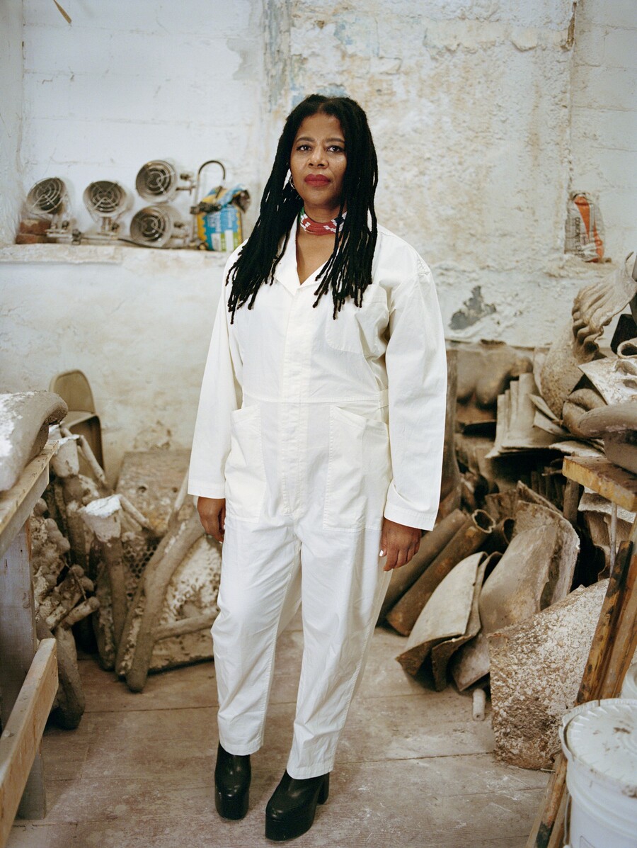 Simone Leigh in her studio
