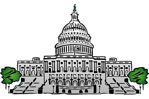 Handmade drawing of the U.S. Capitol building.