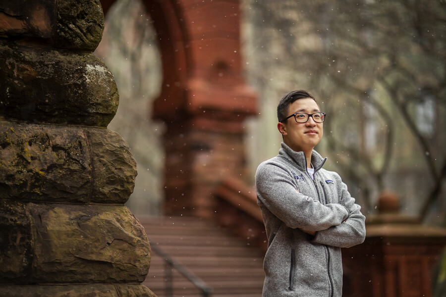 philip chen in front of fisher fine arts