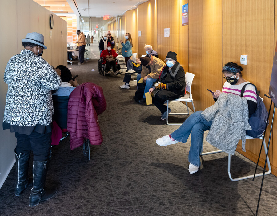 patients waiting for covid vaccine