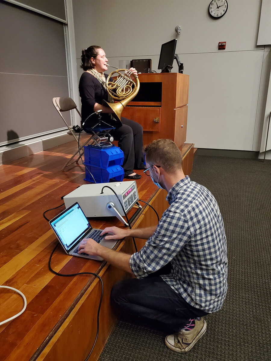 testing droplets from brass instruments