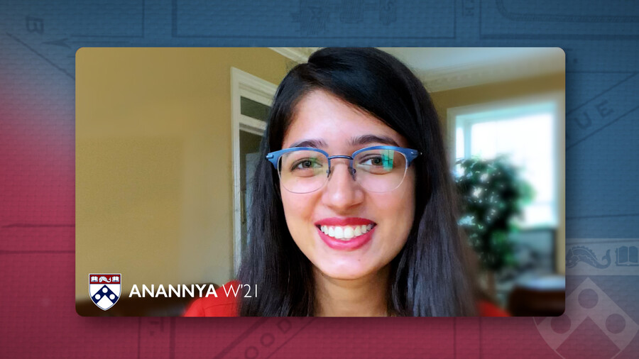 Anannya screen shot from online Scholarship Celebration