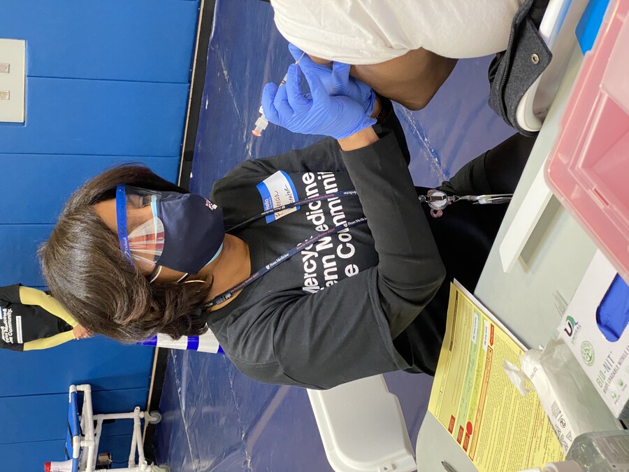 florencia polite at vaccine clinic