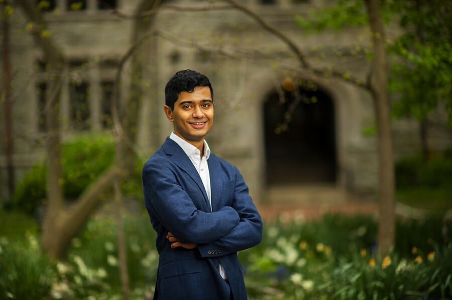 picture of student standing on campus