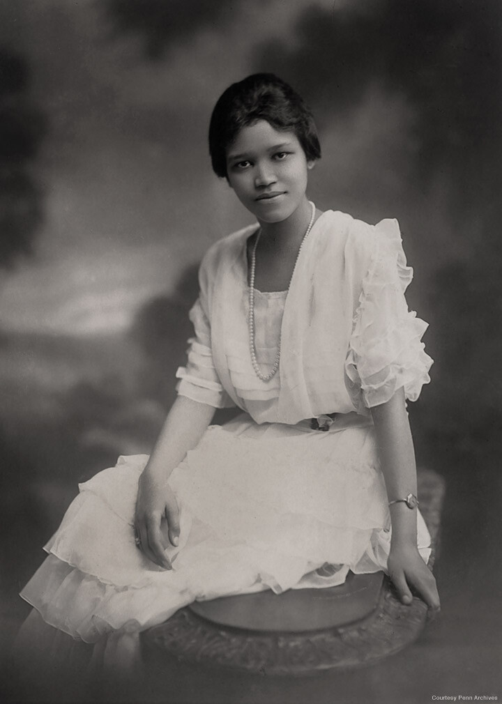 Sadie Tanner Mossell Alexander in her graduation dress in 1921.