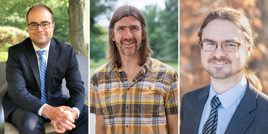portrait pictures of the 3 professors