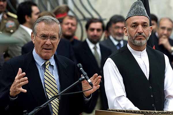 rumsfeld and karzai