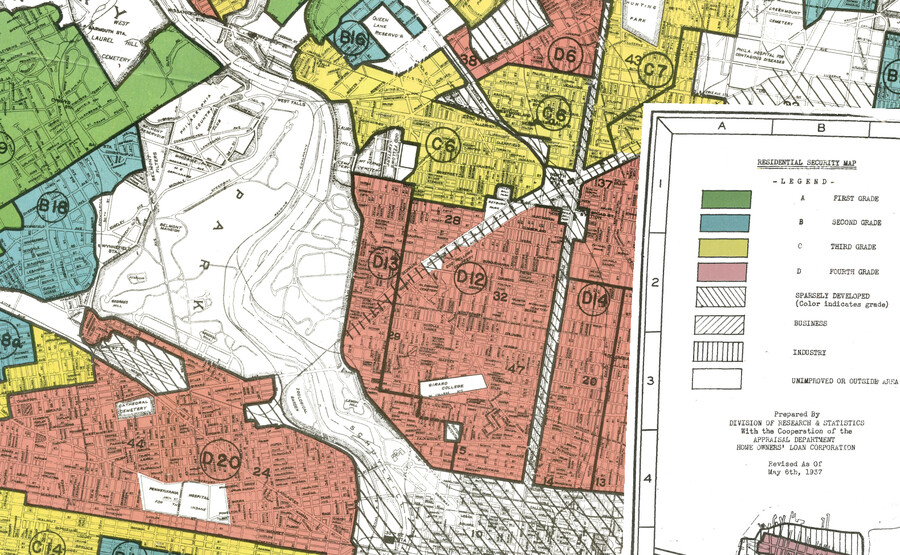 Historical map of areas of Philadelphia