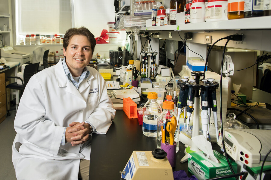 D. Kacy Cullen in his laboratory