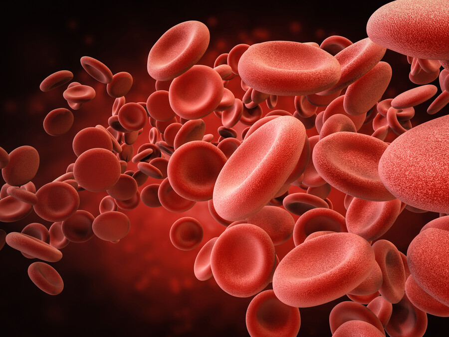 graphic of red blood cells in a vein