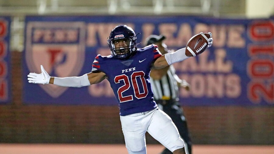 Laquan McKever celebrates after scoring a touchdown.
