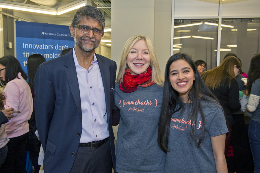 penn president amy gutmann at pennovation with dean kumar