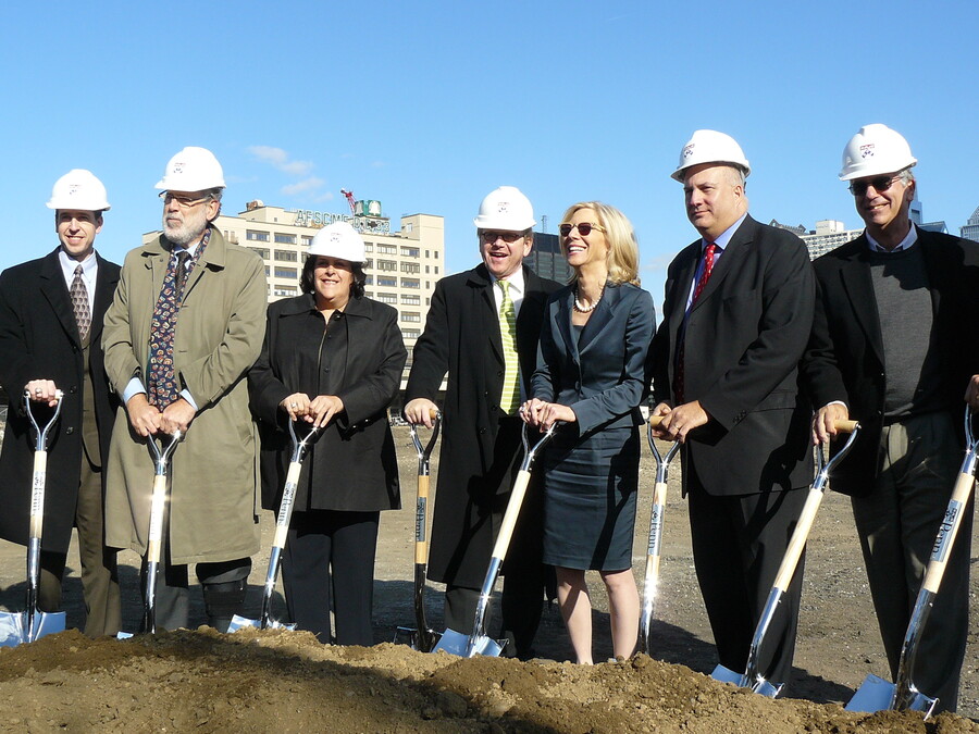 penn president amy gutmann at penn park groundbreaking