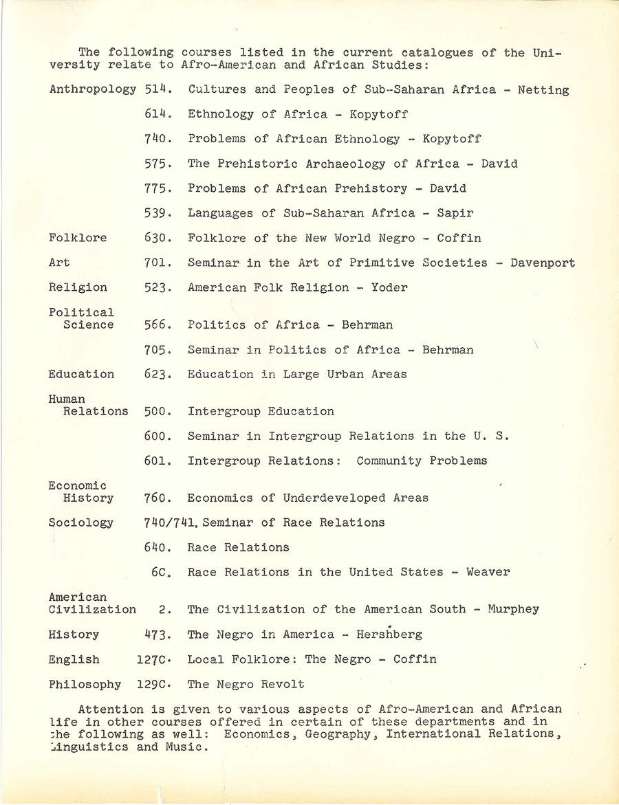 original course descriptions