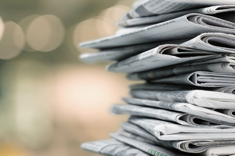 newspapers stacked