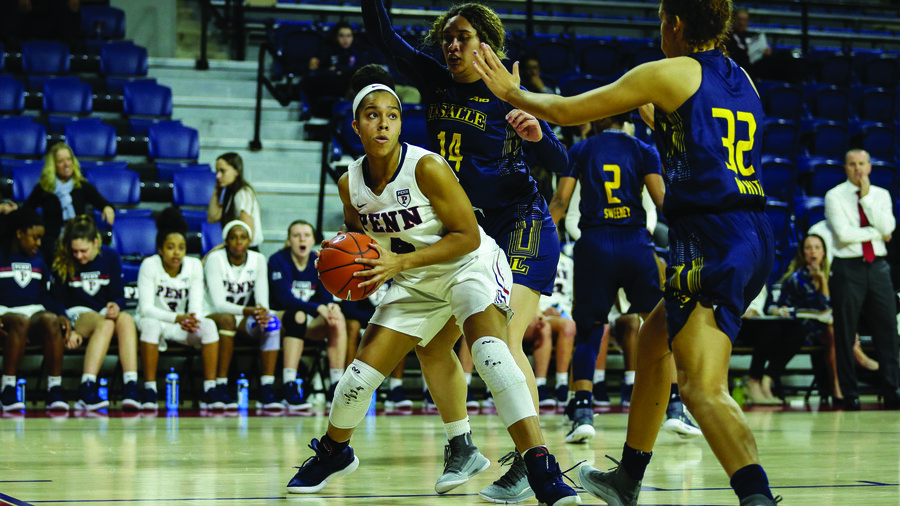 Suttle prepares to go up for the shot against La Salle.