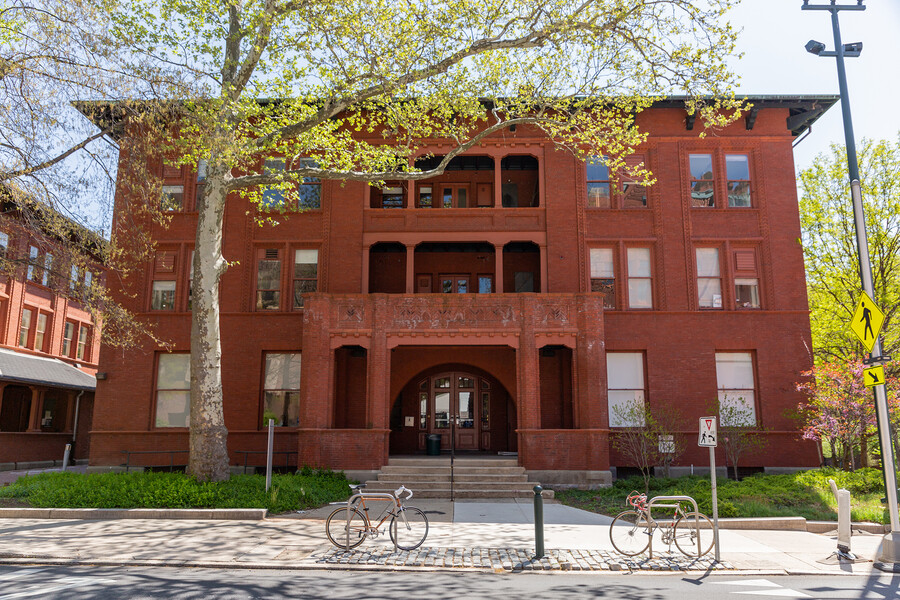 Front entrance of Penn’s Morgan Building.