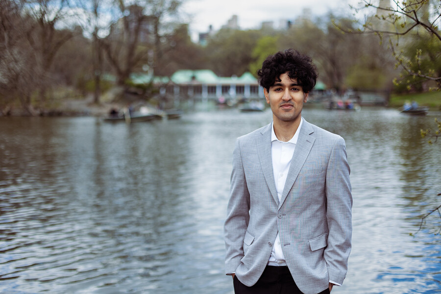 Saif Khawaja poses by a river
