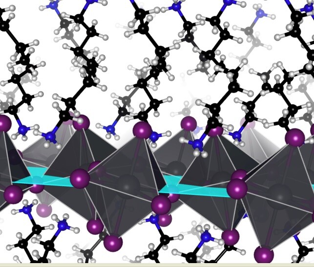 A graphic connecting what look like black and gray rods with balls on the end. In the forefront are stacked dark grey pyramids with large purple balls on the end. They are connected by light blue thin-but-wide strips.