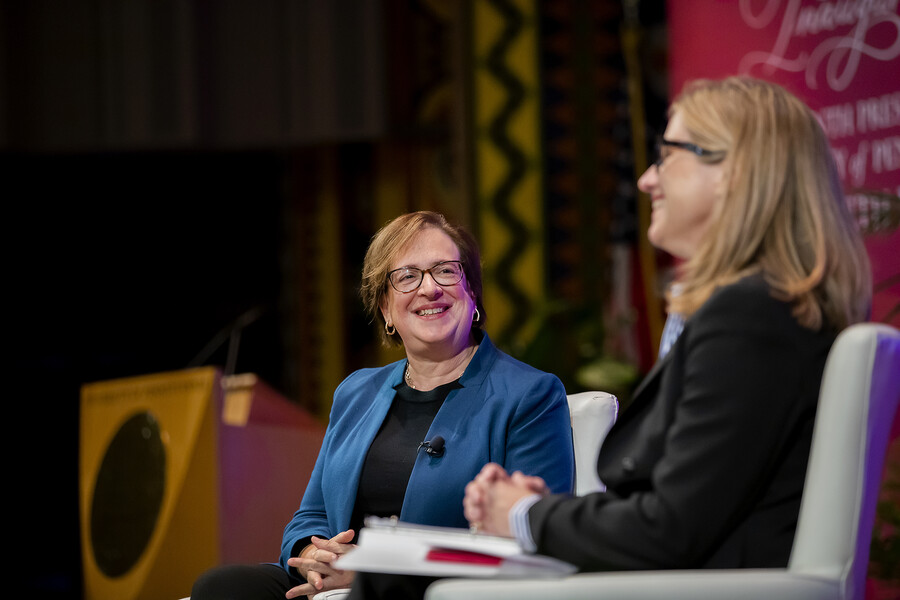 justice kagan speaking to penn president magill