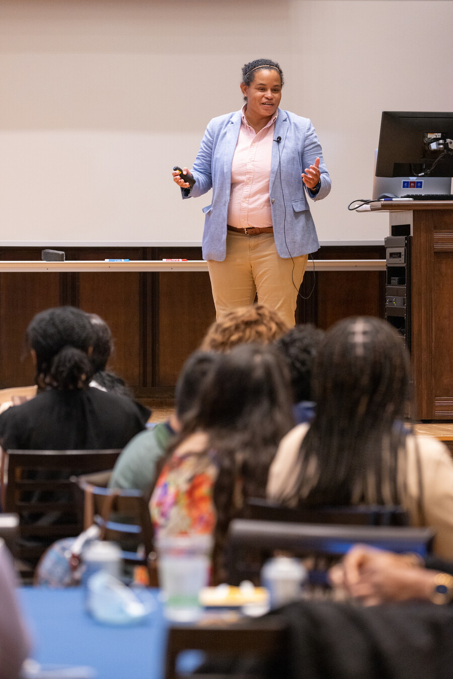 Donita Brady gives a keynote speech to a group