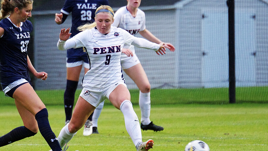 Lawton battles for the ball against Yale.