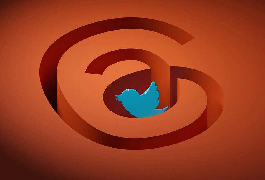 Threads logo with the Twitter logo embedded inside.
