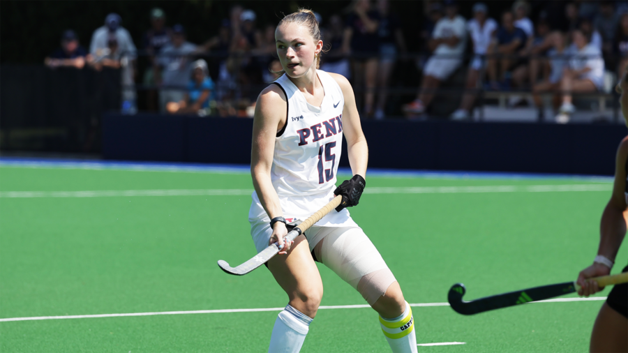 Allison Kuzyk holds her stick and prepares to make a move during a game.
