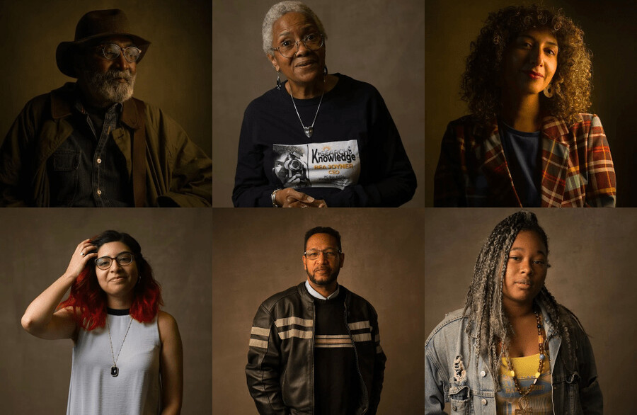 A grid of six people taking part in the Telling Our Stories project.