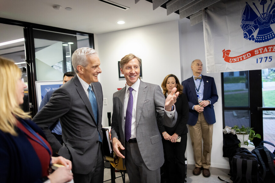 Secretary chats with Interim President Jameson