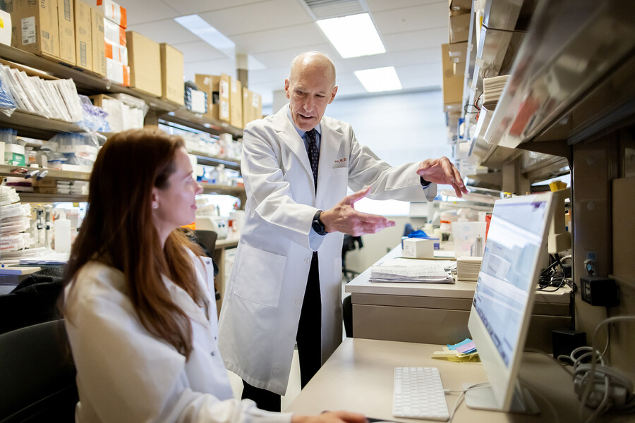 carl june with lab member