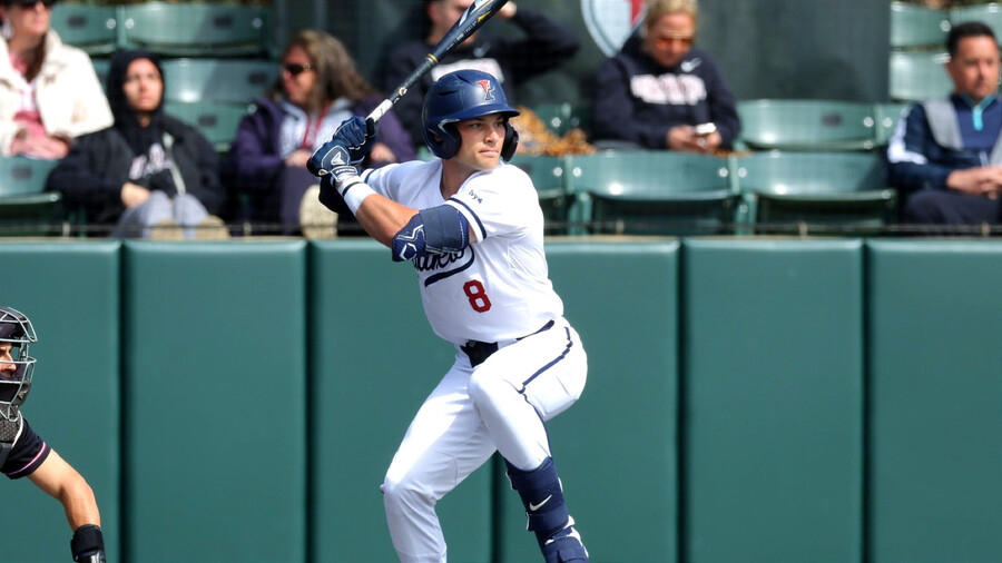 Wyatt Henseler prepares to swing at a pitch during a game.