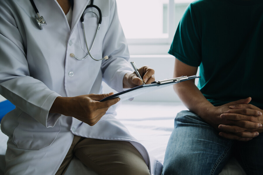 A doctor with a patient.
