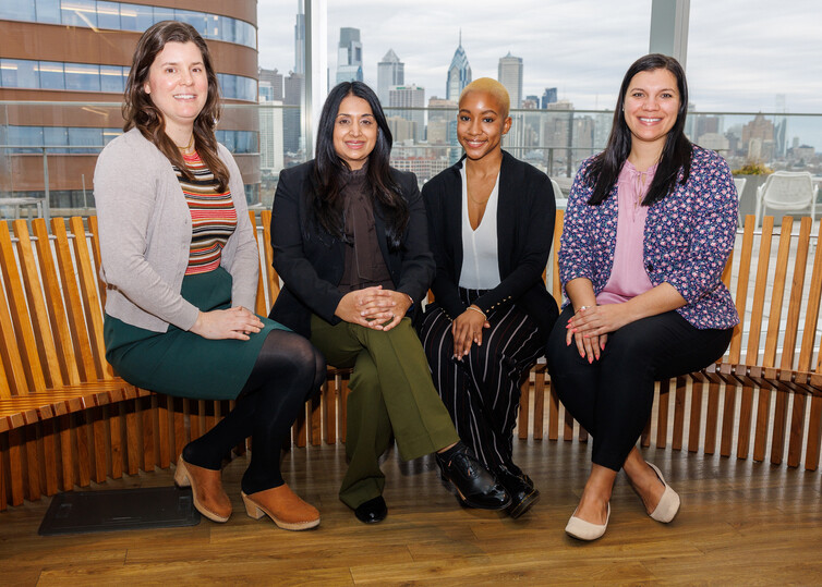 Four people seated, Rose Thomas (left) and Jaya Aysola (second from left).
