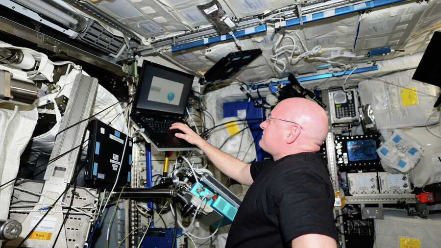 Astronaut Scott Kelly aboard the International Space Station
