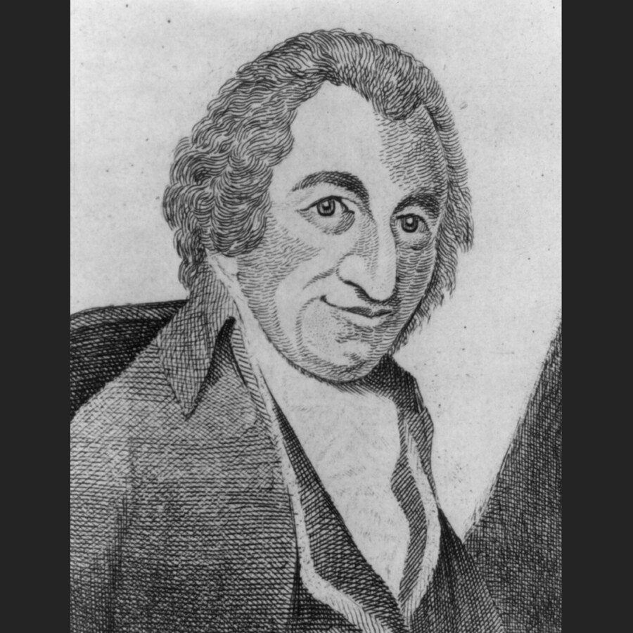 An etching of Thomas Paine.