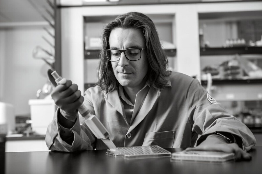 Mike Mitchell in his lab.