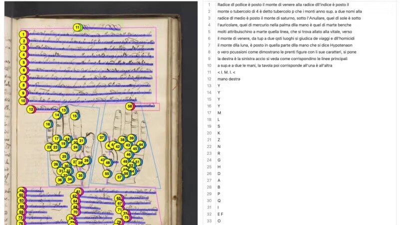 Eleanor Webb’s segmentation and line ordering of&nbsp;Oversize Ms. Codex 1663.