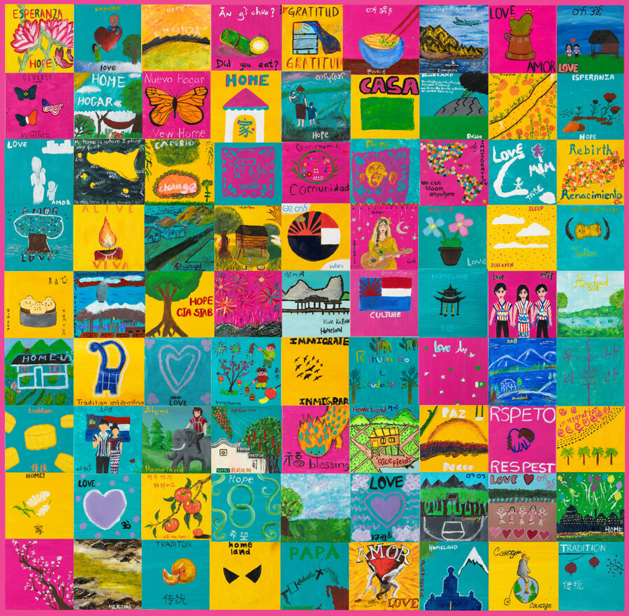 One mural made of multiple hand-drawn murals.