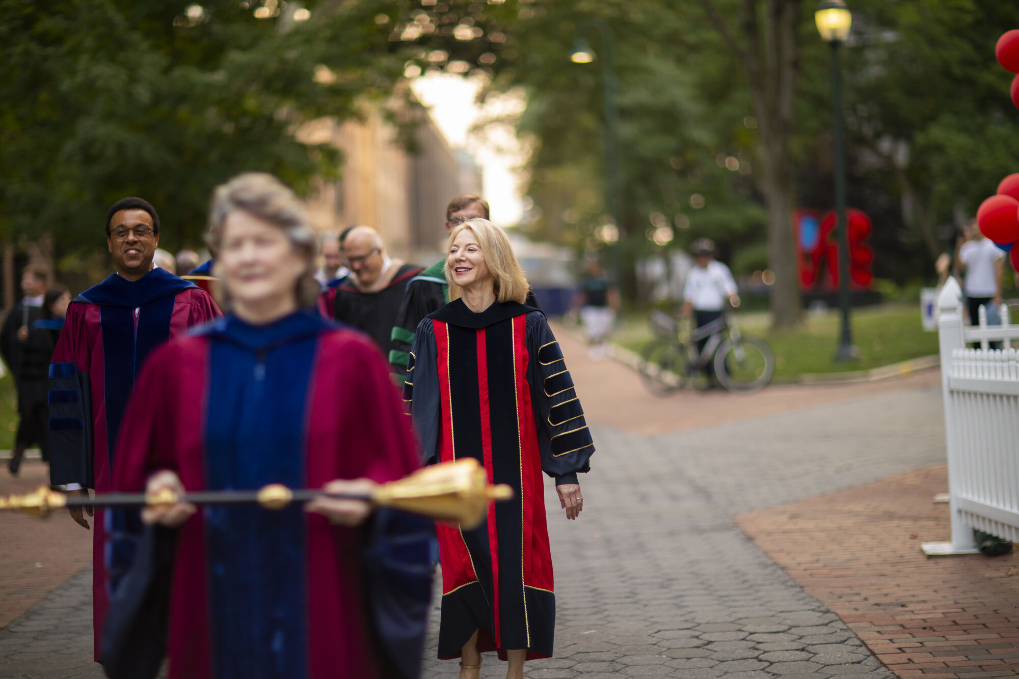 University Secretary Leslie Laird Kruhly leads the academic procession