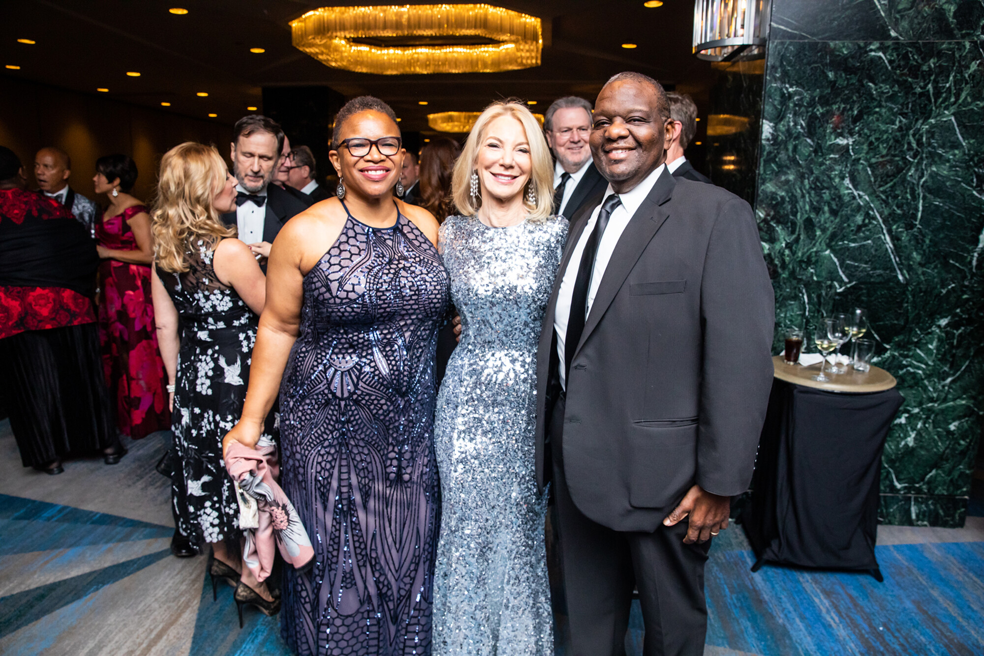 Penn president Amy Gutmann and Karen Hamilton and xxxx at the Pennsylvania Society Awards Dinner