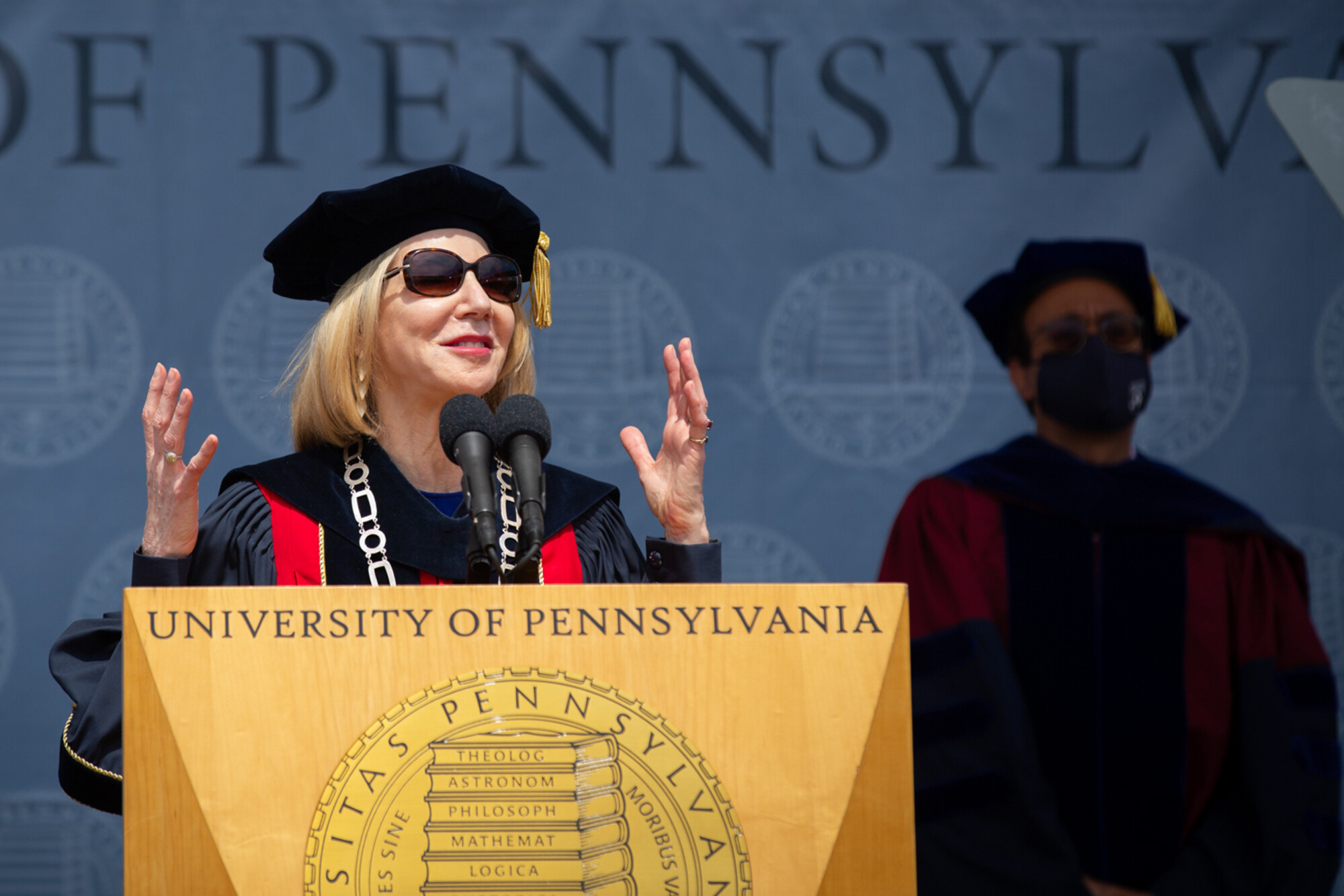 penn president amy gutmann at podium