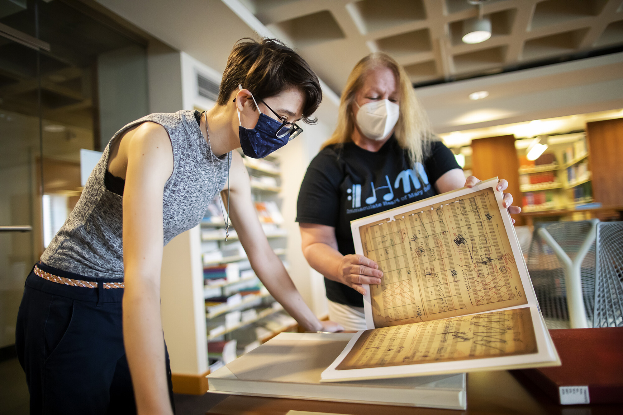 quinn gruber looking at music manuscript