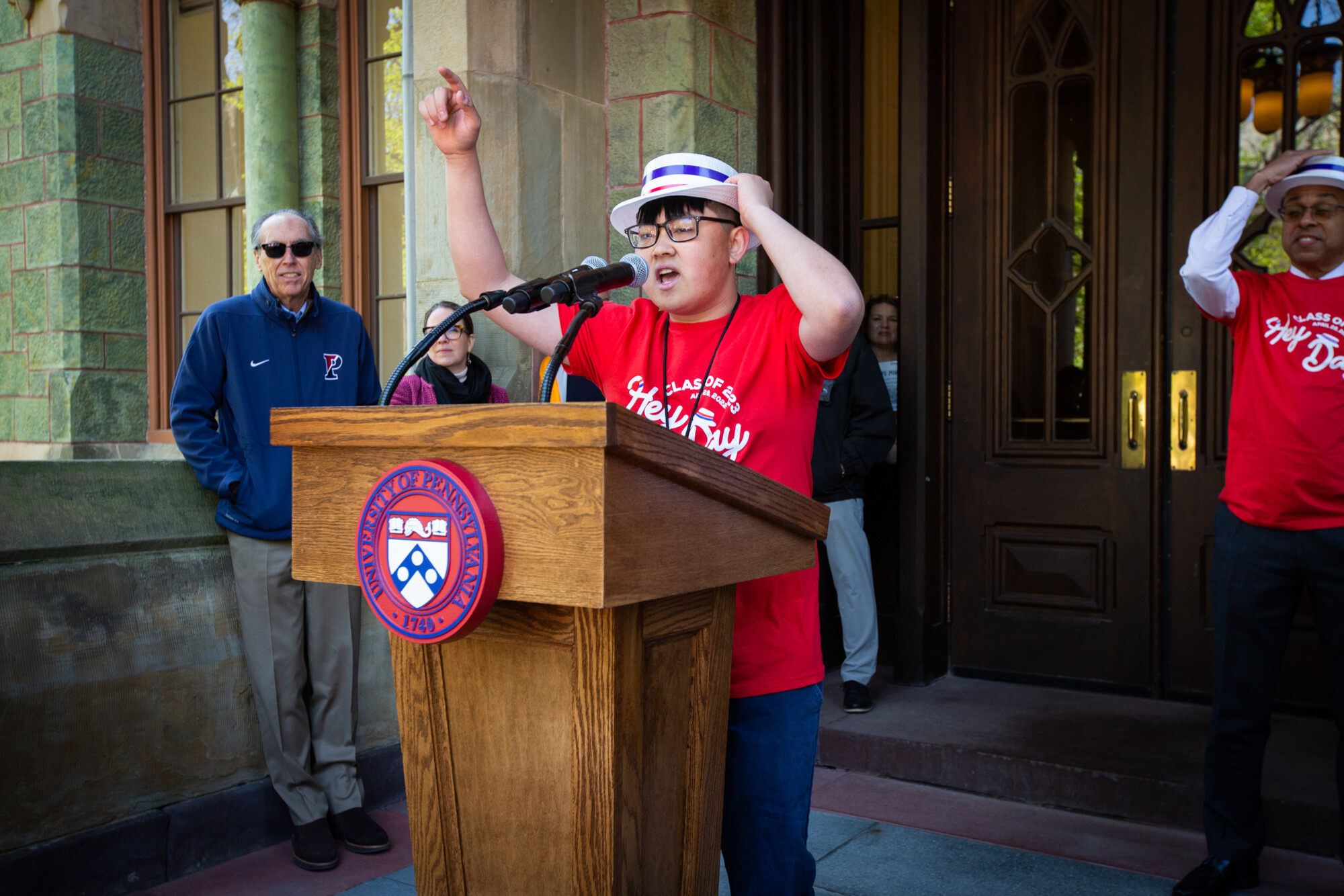 incoming class president speaking during hey day