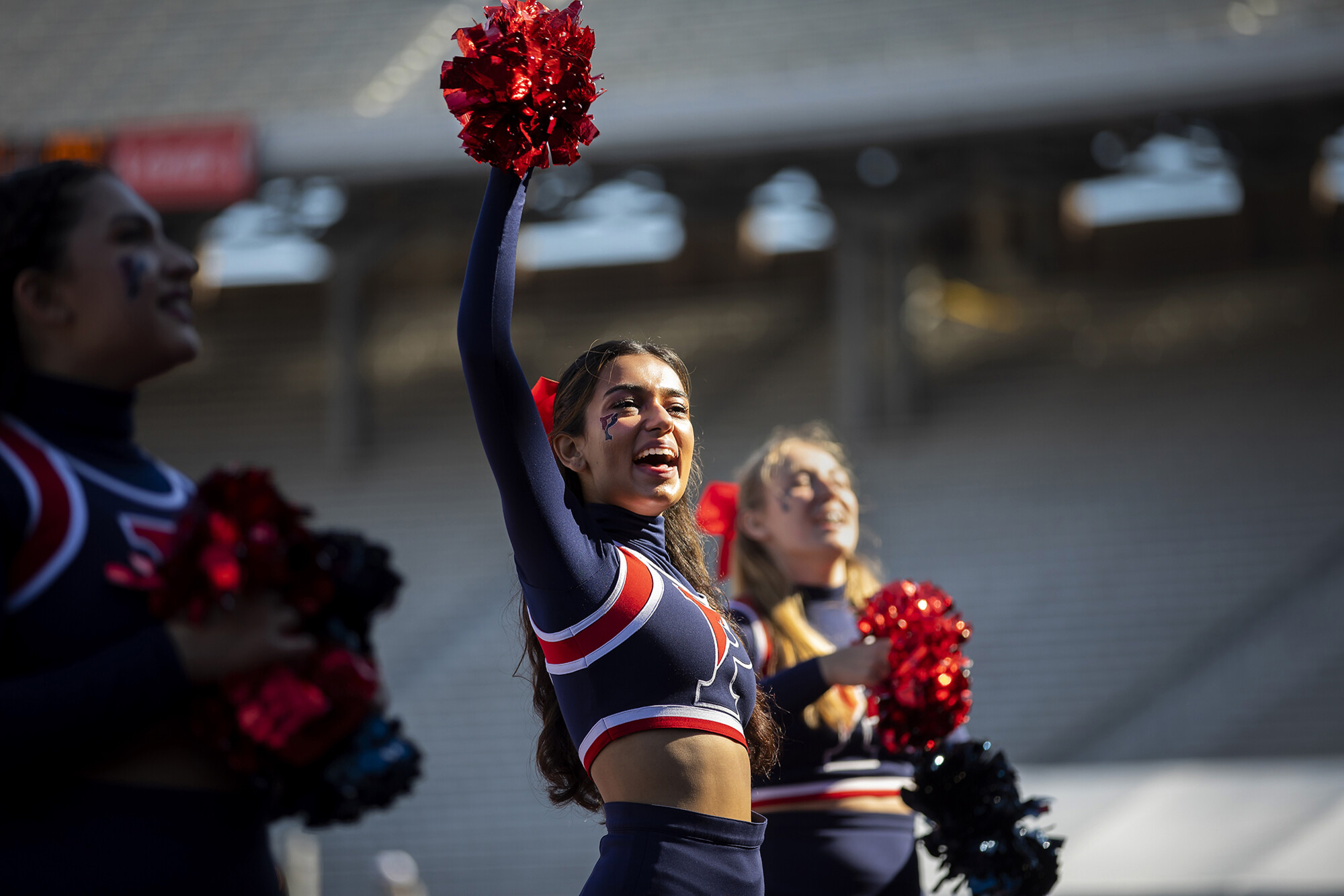 penn cheerleader at the homecoming game